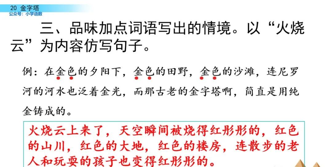 部编版五年级下册语文金字塔教案,语文书五年级下册第20课课后练习