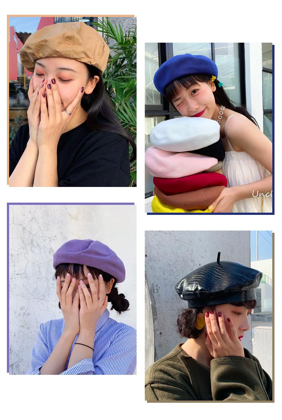 适合圆脸女生戴的冬季帽子,适合女士夏季长脸型戴的帽子