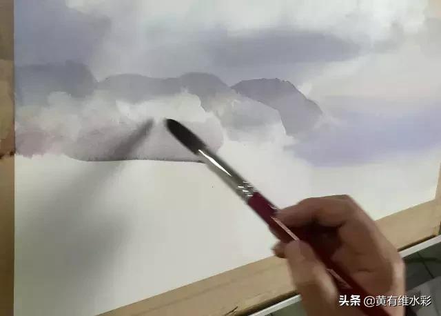 水彩画山风景入门,远山画法入门教程