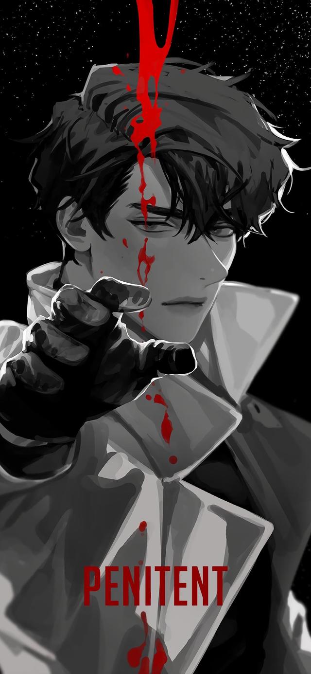 韩漫素描黑白动漫风壁纸,帅气冷酷的动漫人物画法