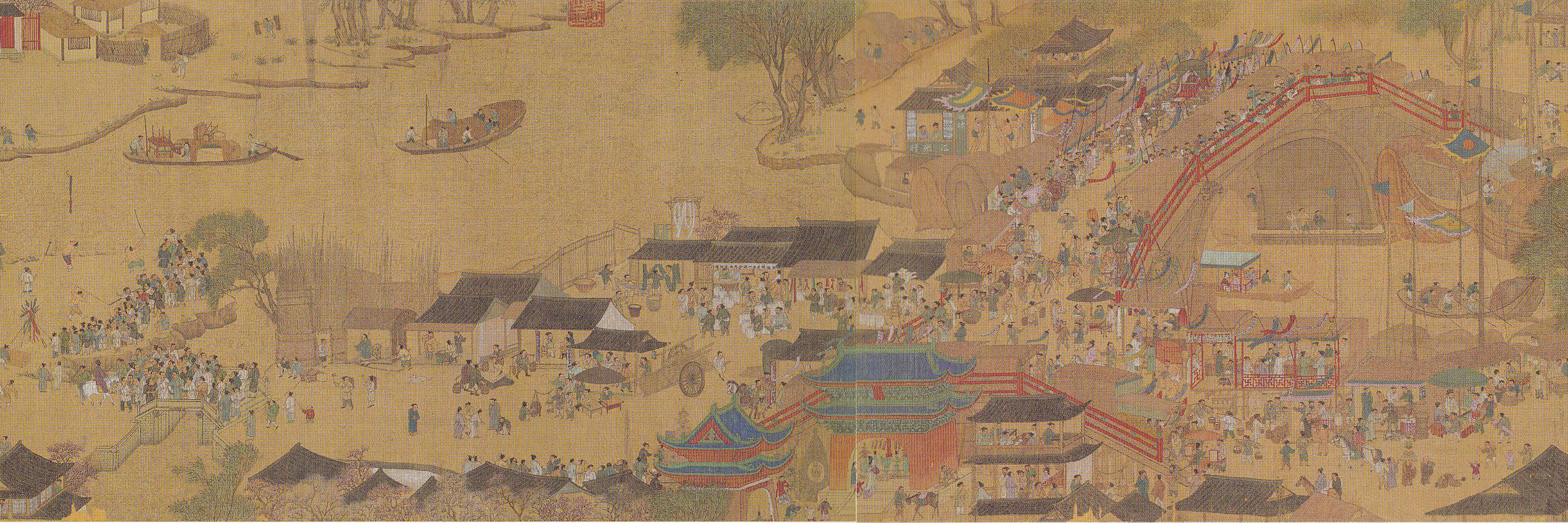 明清时期清明上河图绢丝印刷价值,清明上河图宋本版本对比