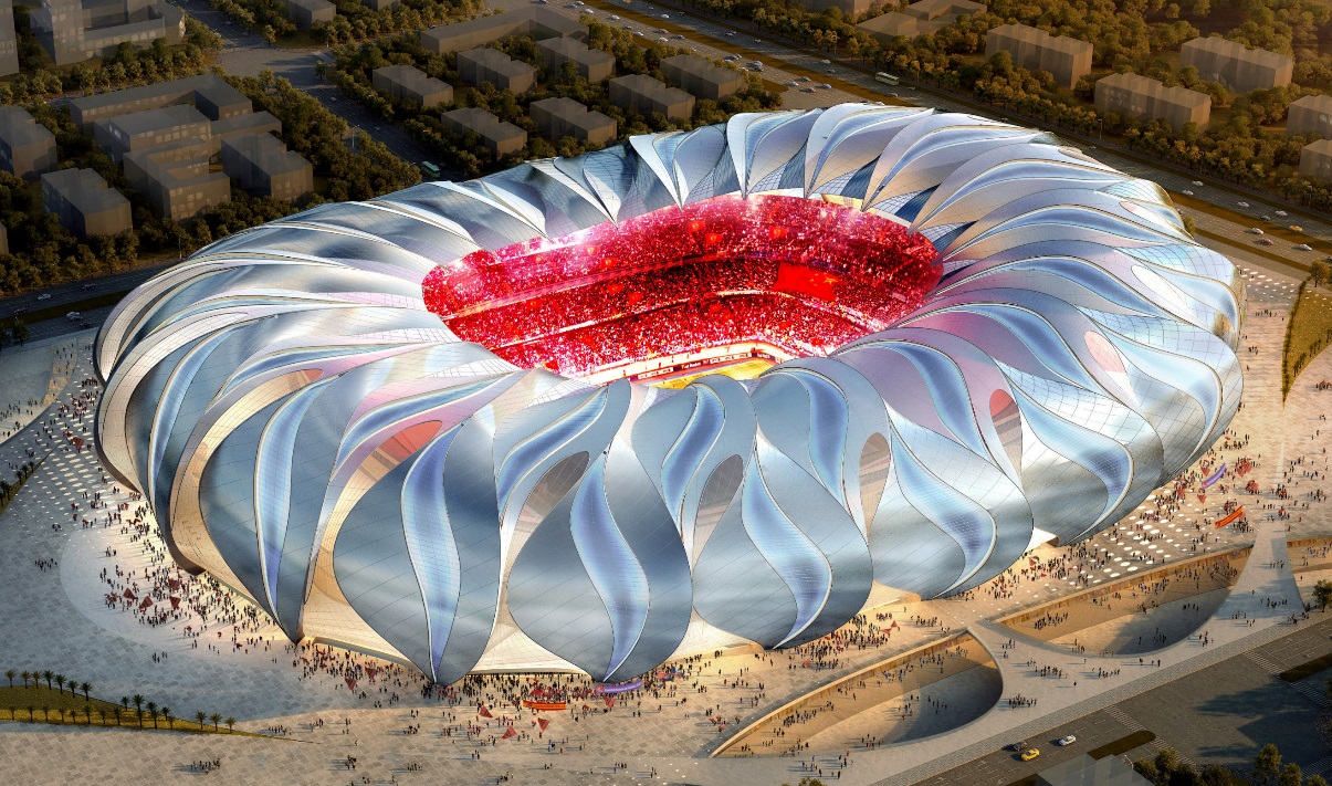 广州恒大高颜值足球场,广州恒大足球场效果图