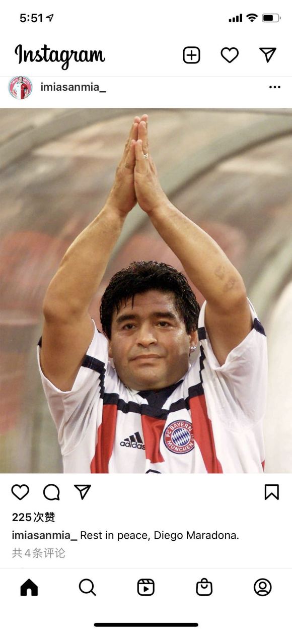 球王马拉多纳穿拜仁球衣,马拉多纳拜仁10号