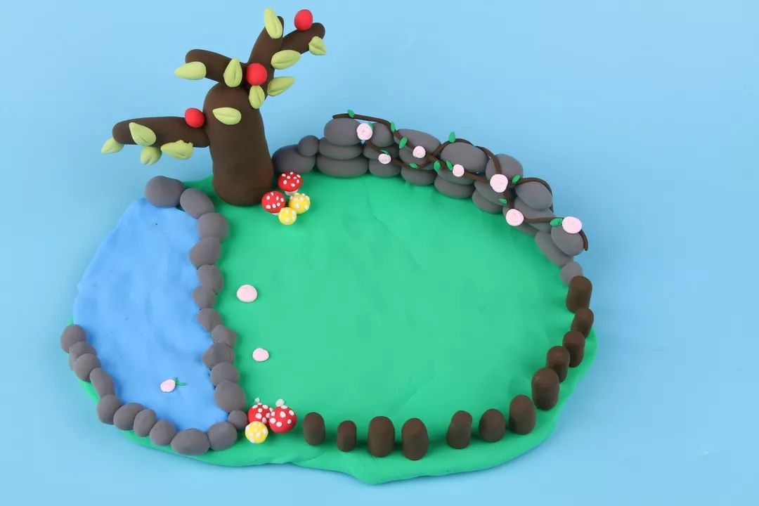 超轻粘土手工diy制作植物,农家小院手工超轻粘土制作步骤