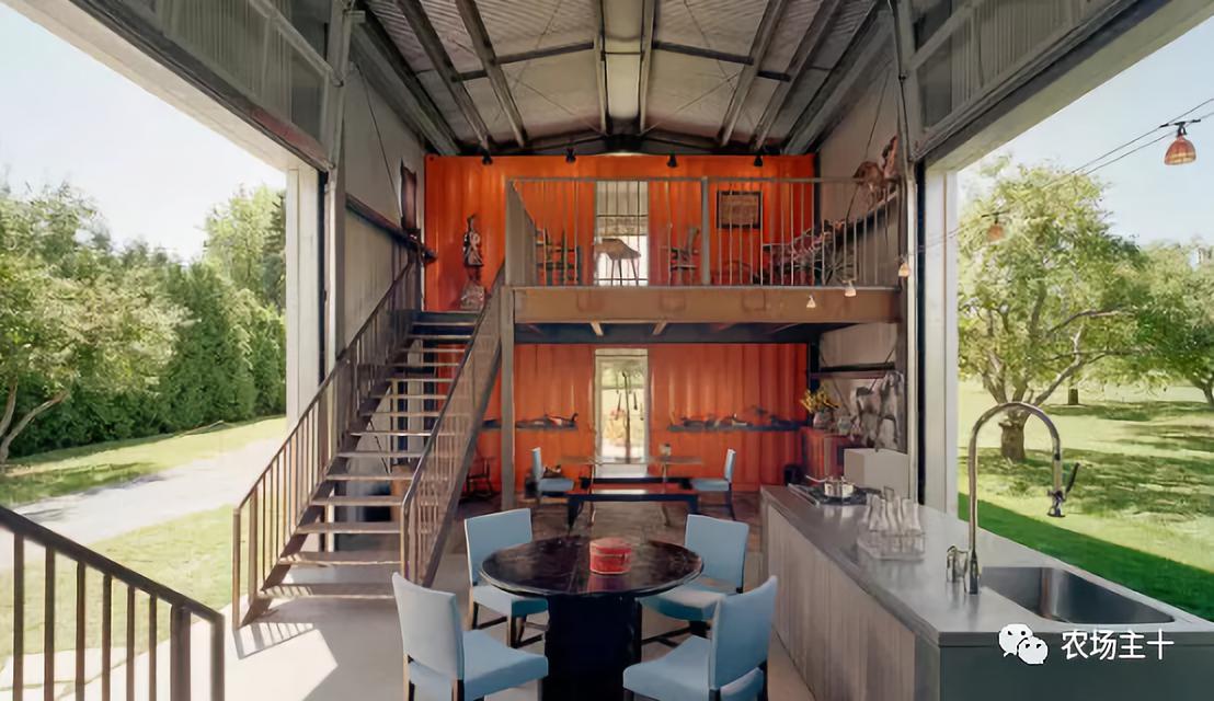 大型农场建造,家庭农场可以放置集装箱做民宿