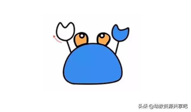 如何画螃蟹简笔画,儿童简笔画螃蟹简单又漂亮