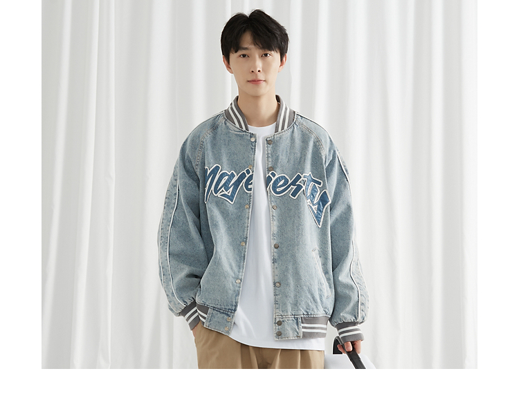 妥妥的休闲运动boy,牛仔棒球服get起来