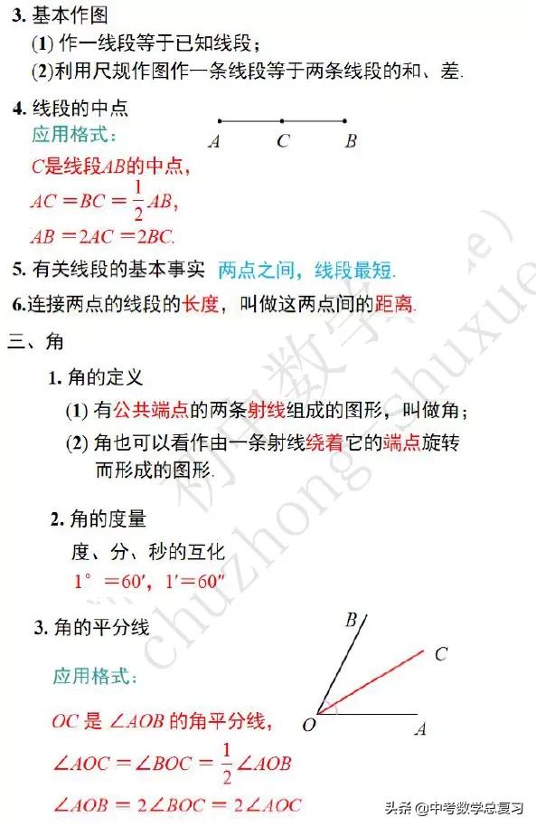 七年级上册数学找规律所有知识点,七年级上册数学必背知识点打印版