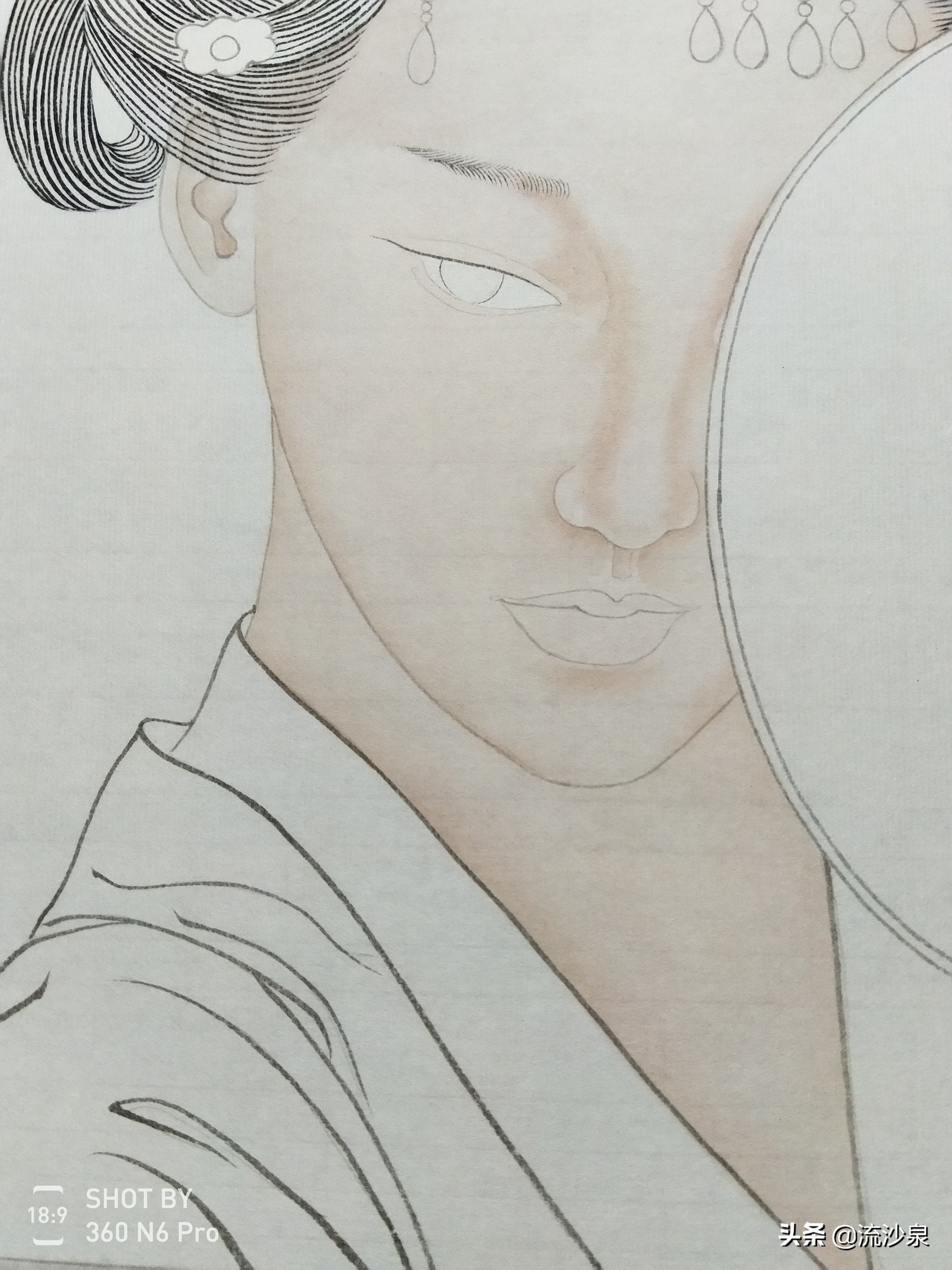 工笔荷花染色步骤图解,工笔仕女技法图解