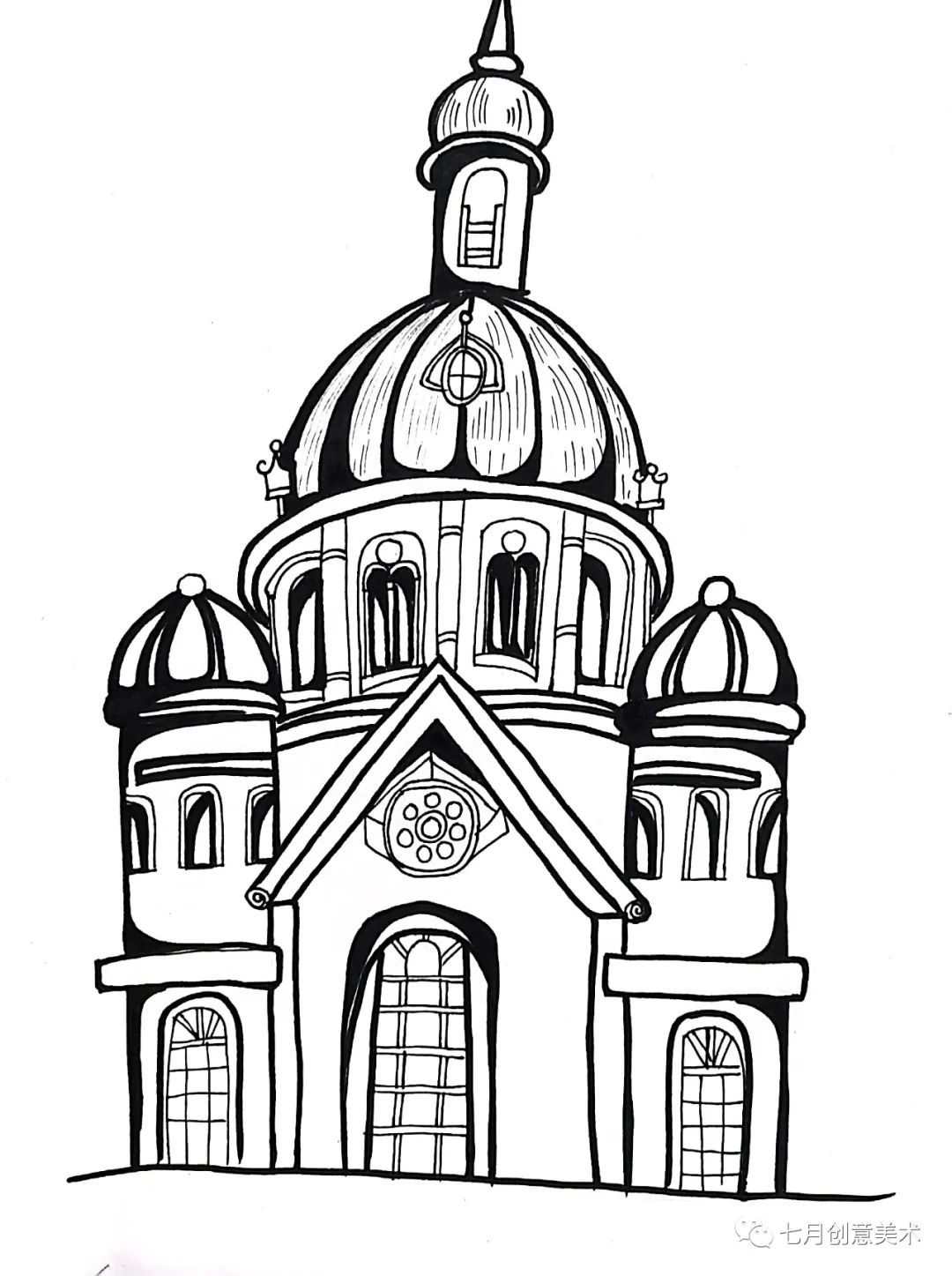 画画教程城堡,移动城堡绘画模板