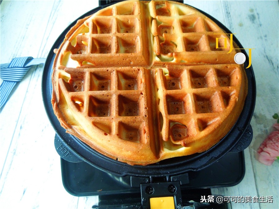 华夫饼精致早餐,又酥又软的华夫饼