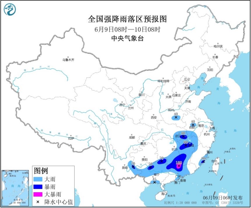 暴雨引发河流洪水,发生洪水和洪灾影响范围大小