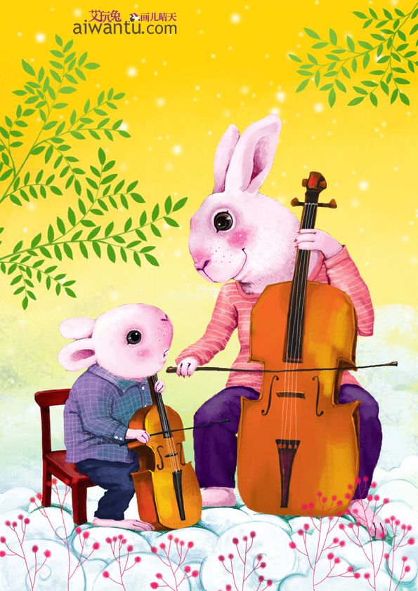 唯美插画壁纸动物,简单又漂亮的动物插画