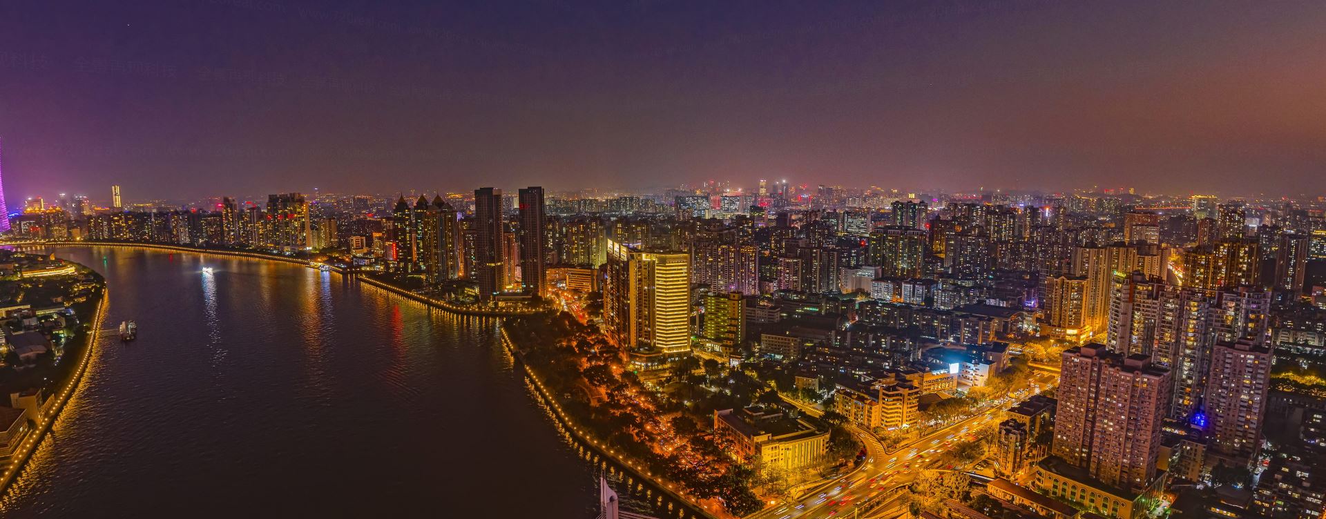 瞰世界,广州珠江夜景现代