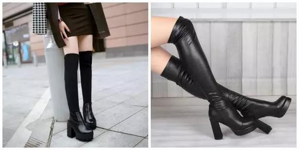 烟灰色牛仔裤怎么搭过膝靴,小香风皮毛外套搭配牛仔裤过膝靴