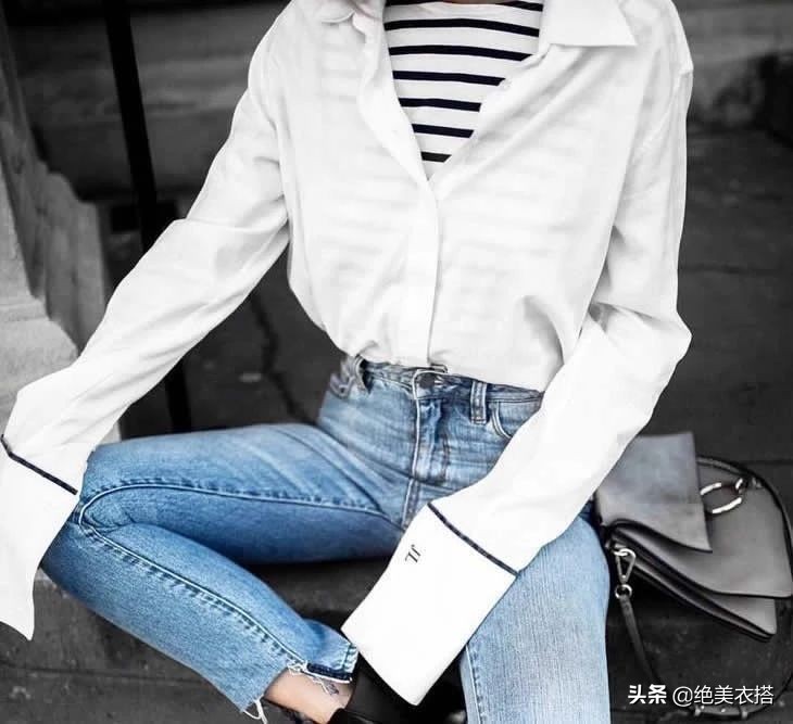 女性如何将条纹衫穿出时髦感,显瘦简约经典条纹衫的万能搭配法