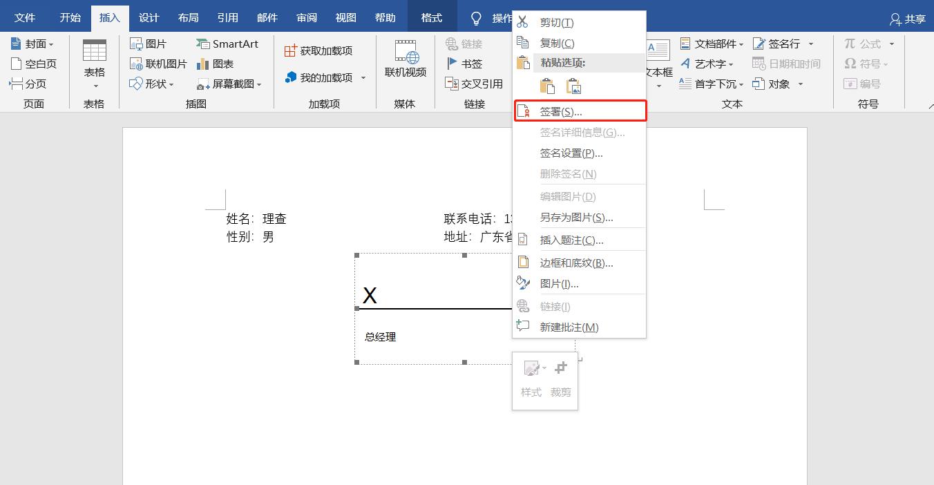 怎样把自己的手写签名放在word,如何用ipad在word插入手写签名