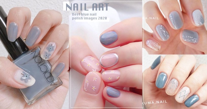 美甲蓝色和雾霾蓝,怎么调雾霾蓝色美甲