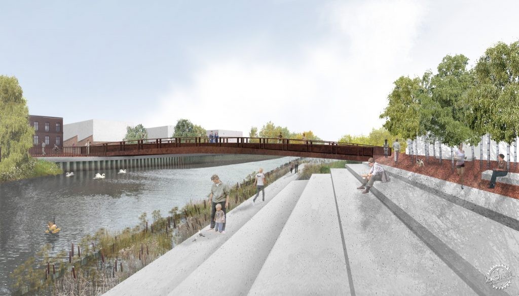 砖墙、烟囱与老旧的机器，遮不住河岸的水波光亮