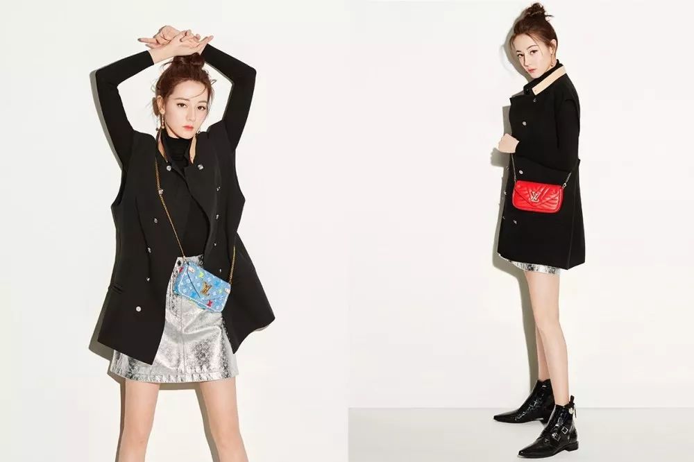 lv黑色压纹包迪丽热巴,lv双肩包女热巴同款