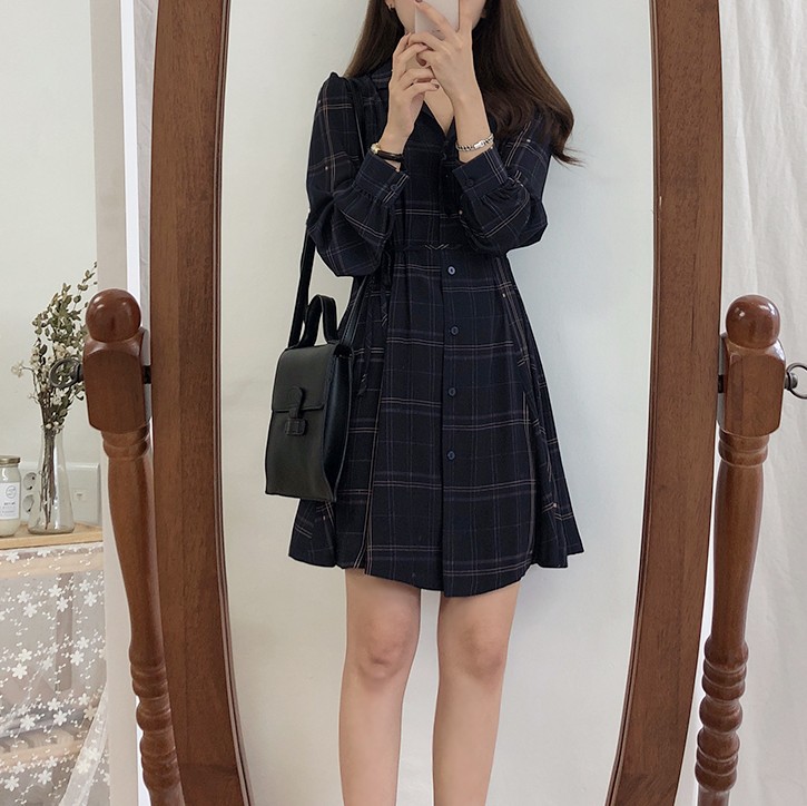 小众衬衫连衣裙,秋天衬衫连衣裙