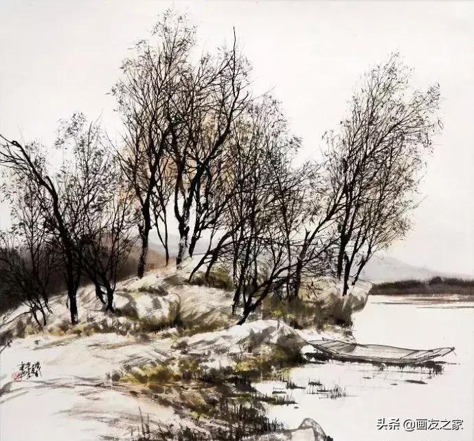 江南梦里水乡主题国画,田园生活国画
