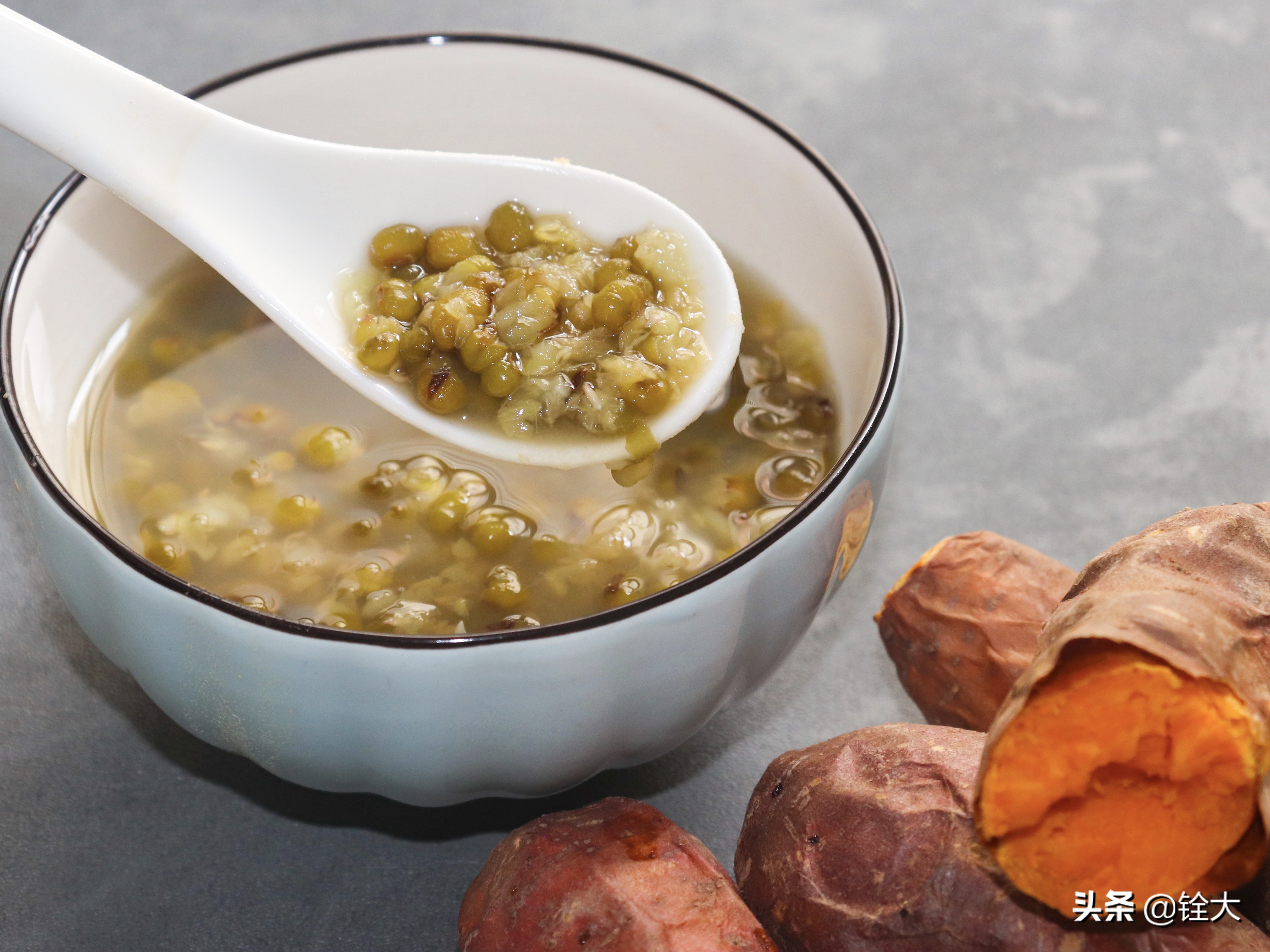 红薯和绿豆汤的正确做法,烤红薯甜