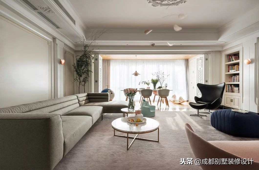 220㎡空中大平层,清新法式设计,家,就得有个精致范儿!