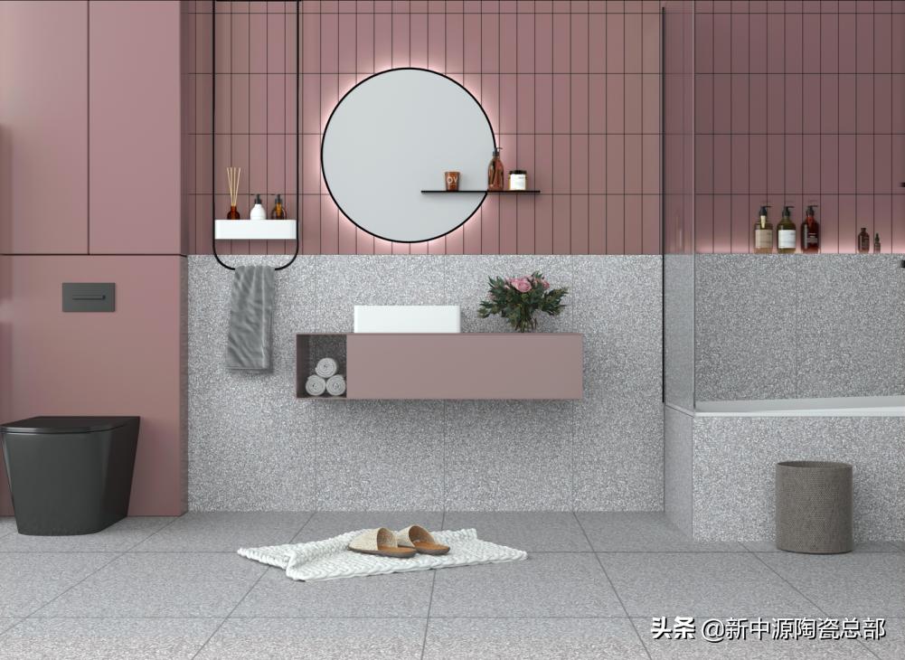 撞色灰色瓷砖效果图,瓷砖中灰色和浅灰色哪个更显高级