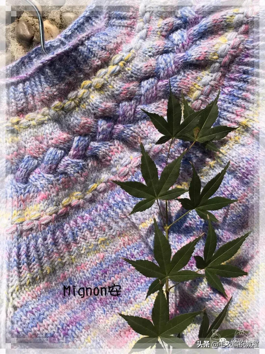 棒针席纹花毛衣图片,女士钩针圆领套头毛衣图解