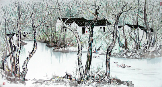 优秀的色彩风景写生作品,下乡风景速写写生教程