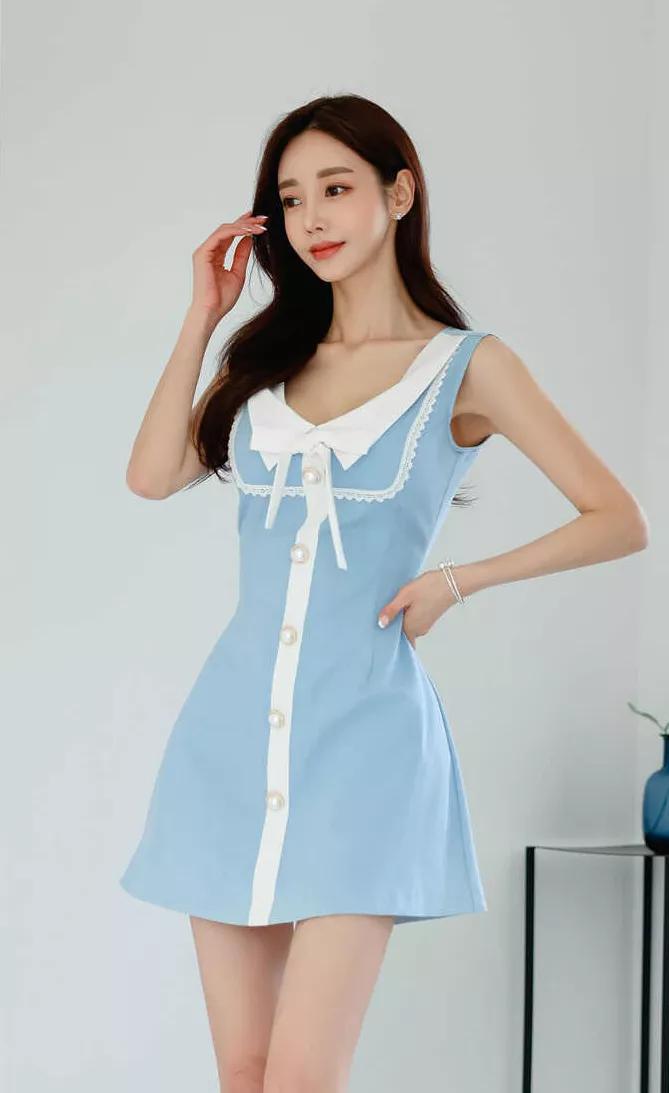 孙允珠写真照，蓝色妖姬好漂亮，气质大方