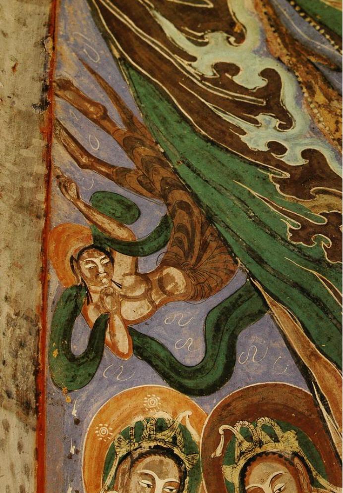 敦煌428窟介绍,敦煌329窟壁画飞天图