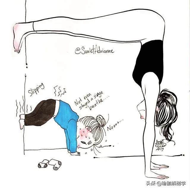 瑜伽小人唯美漫画,瑜伽倒立漫画图片