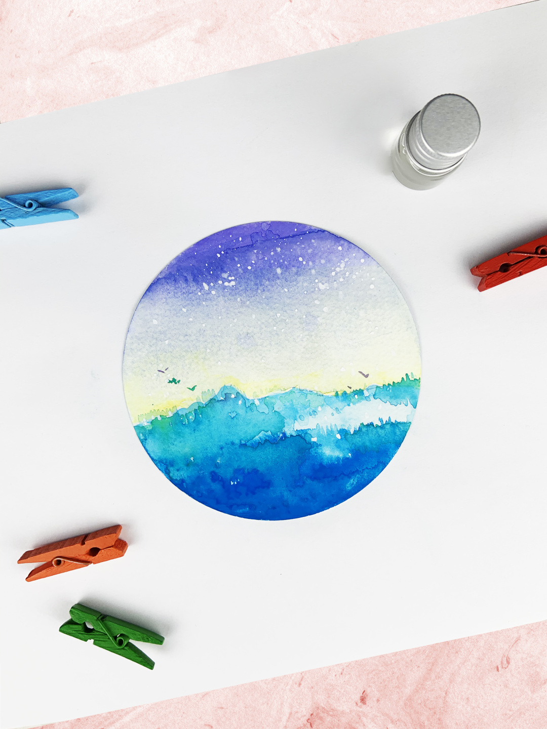 水彩调色干货教你画出超美风景图,水彩风景入门临摹图片大全简单