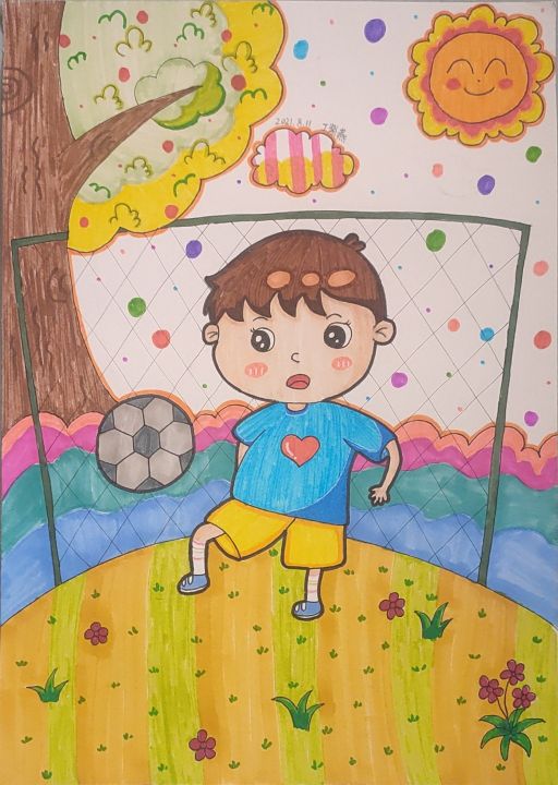 暑假儿童画一年级作品,暑假儿童画作品大全