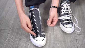 gd小花鞋带系法,dg鞋带系法