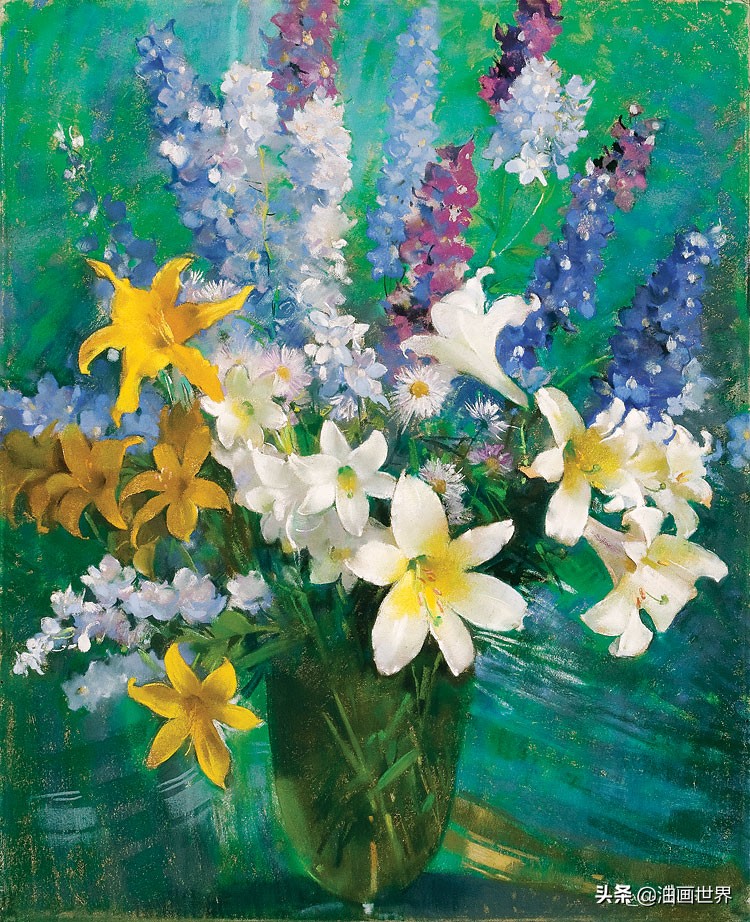 英国画家安妮静物花卉,美国女画家简莱特曼花卉作品