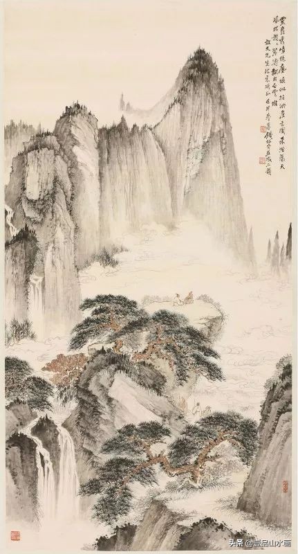 钱松嵒山水画之塞外风情,钱松岩山水画临摹视频