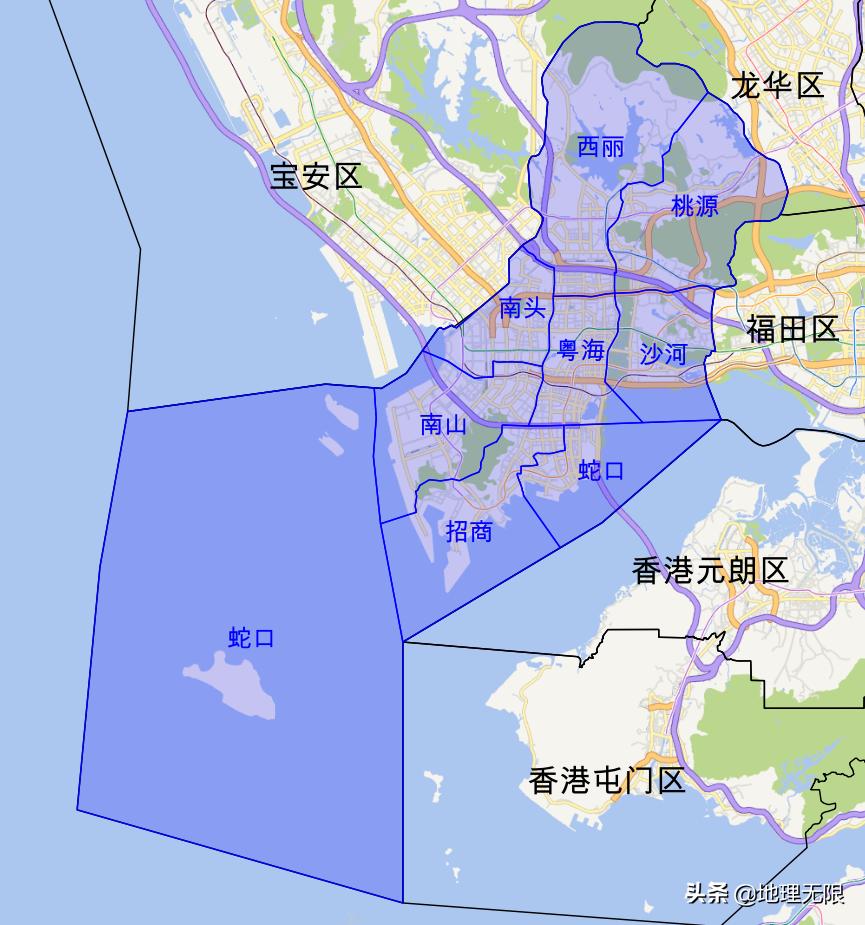 深圳市南山区地标地图,深圳市南山区地图现行版