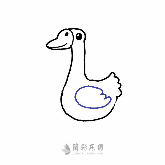 绘画鹅简笔画,鹅简笔画步骤