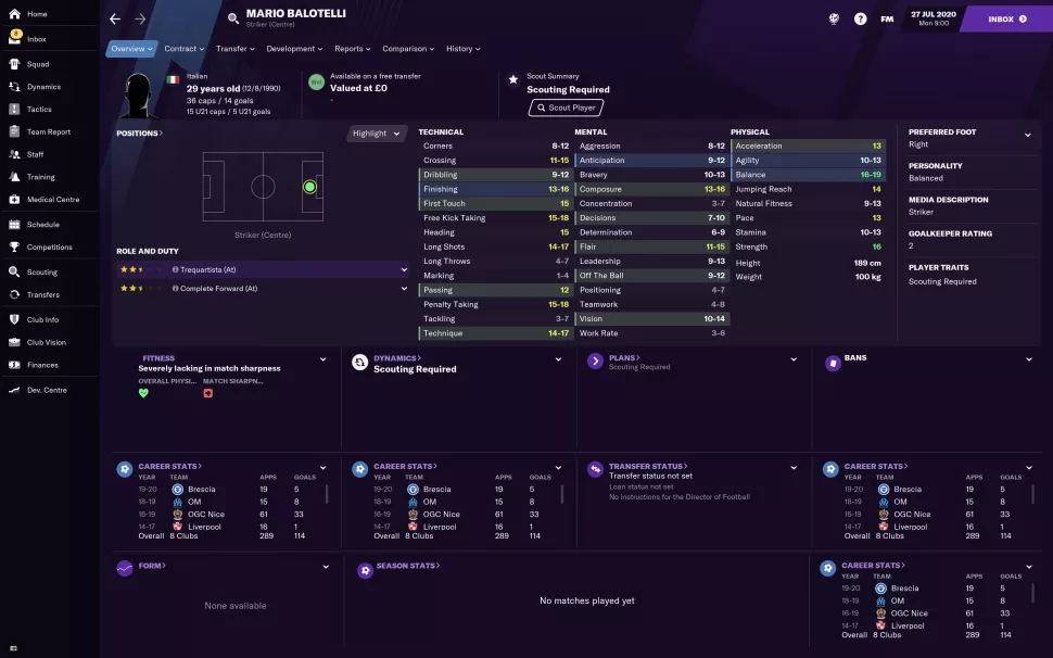 fm2021各位置最好用的球员,fm2021开档必签球员推荐