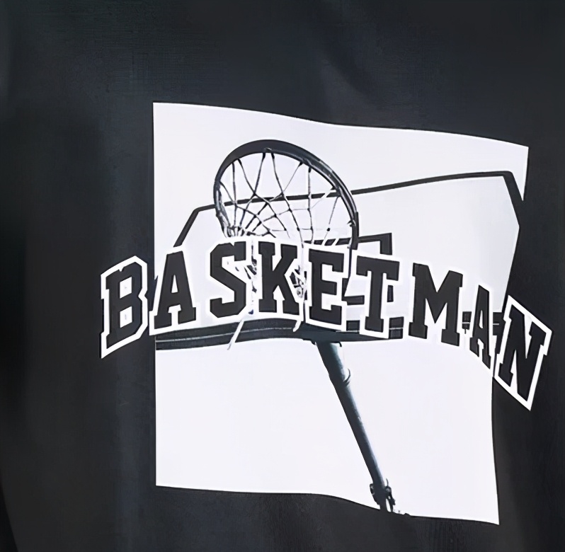 图案印花休闲纯棉短袖,篮球印花ins运动宽松学生夏季半袖