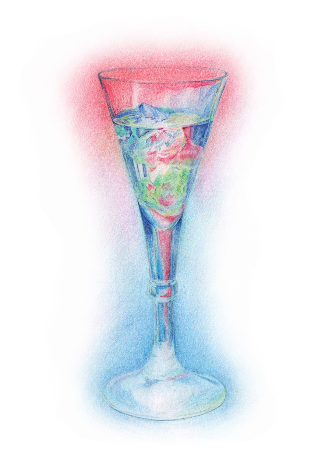 彩铅玻璃质感,彩铅物体背光面上色技法规律讲解