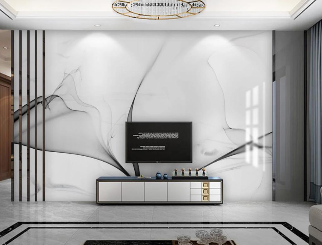 金属线造型电视背景墙,隐形门背景墙加金属线效果