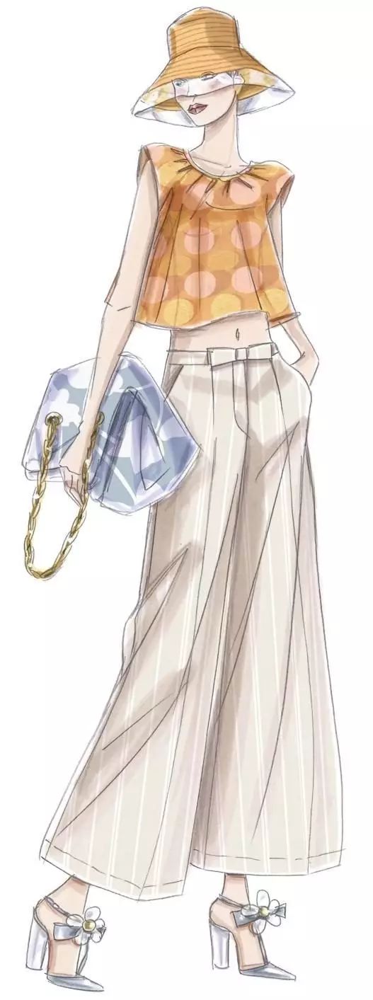 服装设计师画手稿视频,可爱的小插画手绘女孩服装