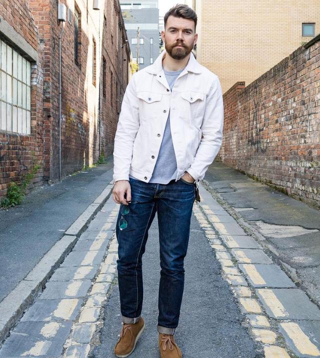 直筒潮流牛仔裤男士穿搭,男士现在流行穿什么版型牛仔裤