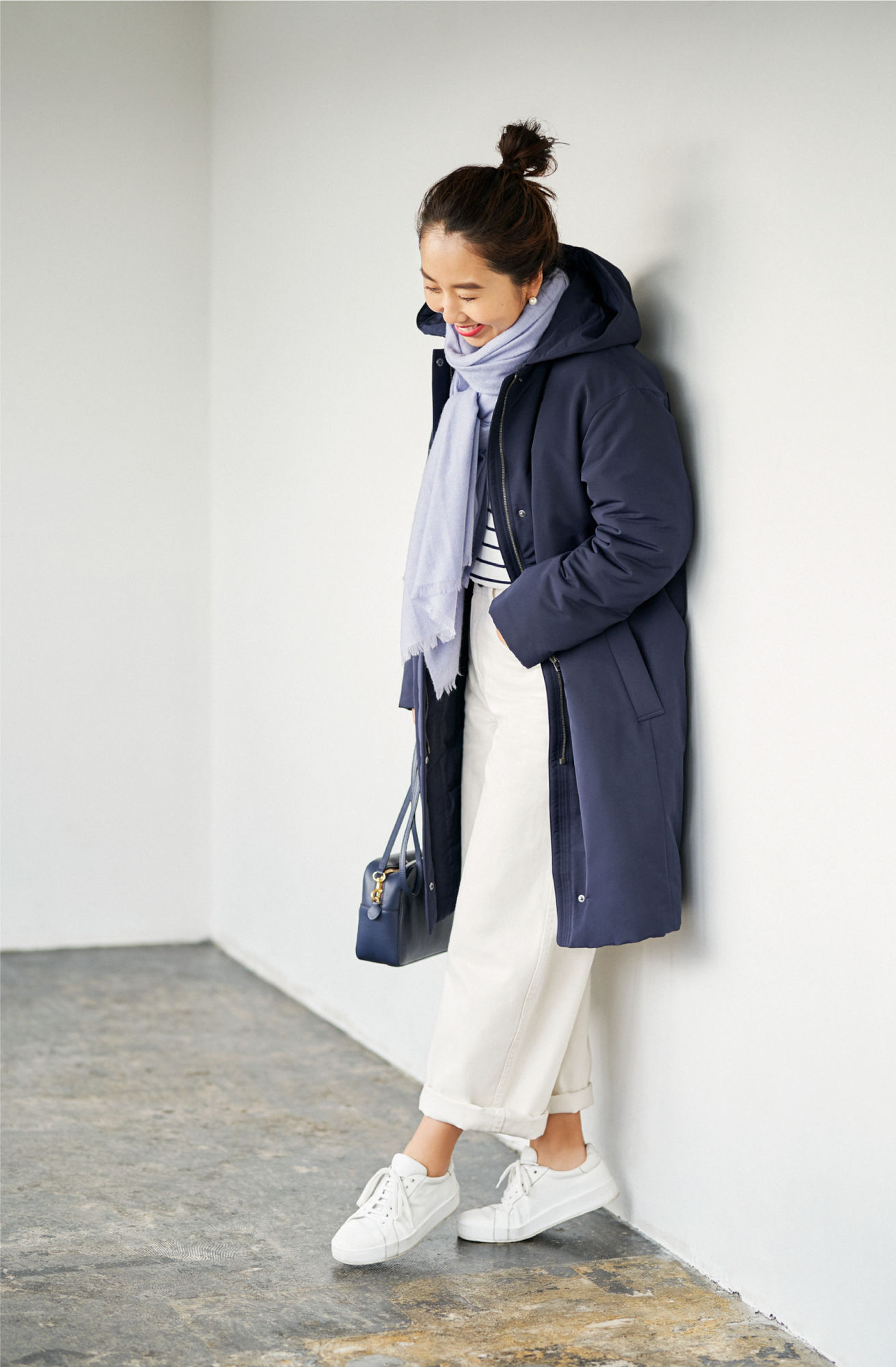 可系围巾的冬季穿搭,围巾搭配技巧早春街头最潮的穿搭