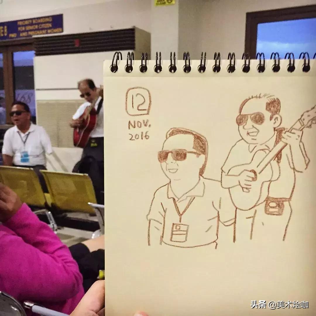 速写简单手绘稿,别人的速写本