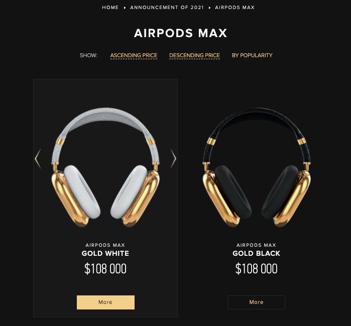 caviar纯金版iphone13promax,品牌头戴耳机airpodsmax